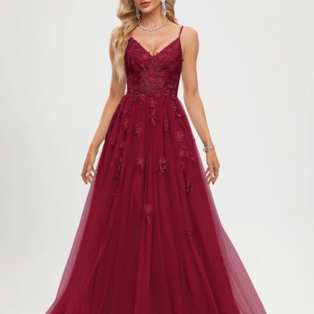 JJ's House Burgundy Prom Dress